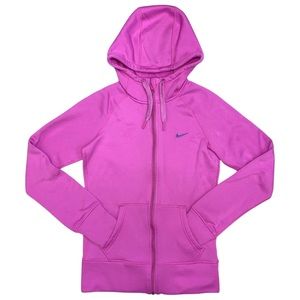 Nike Therma Fit Zip Hooded Jacket Pink Barbiecore Active Athleisure Workout